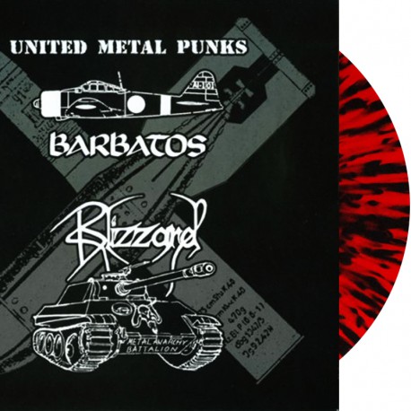 Barbatos / Blizzard ‎– United Metal Punks 10" MLP (red-black splatter vinyl lts.