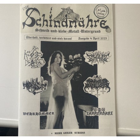 DIE SCHINDMÄHRE 'zine issue 4 Wehrhammer, Tannenbart, Satanic Warmaster, Schavot, Kwade Droes etc.
