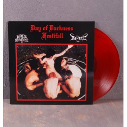 Beherit / Impaled Nazarene - Day Of Darkness Festifall LP (Transparent Red Vinyl)
